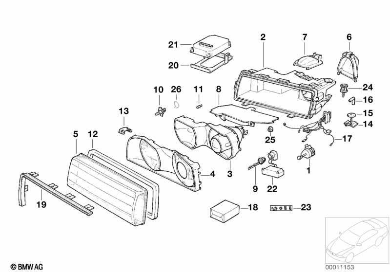 Single parts, xenon headlight