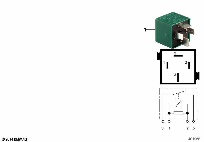 Genuine BMW 61367704174 E88 Relay Closing mechanism, kieferngrün (Inc. 135i) | ML Performance UK Car Parts