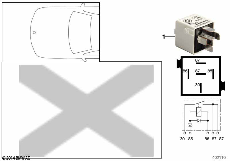 Relay for NO contact, white