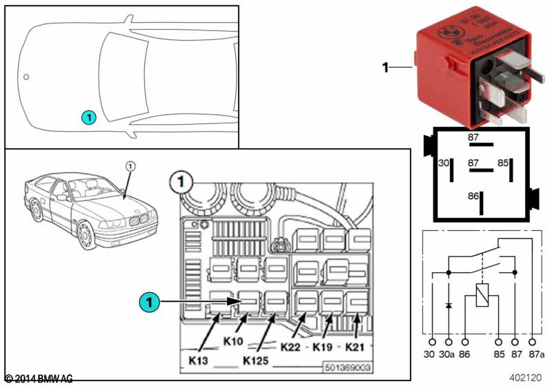 Relay for ABS overvoltage protection K10