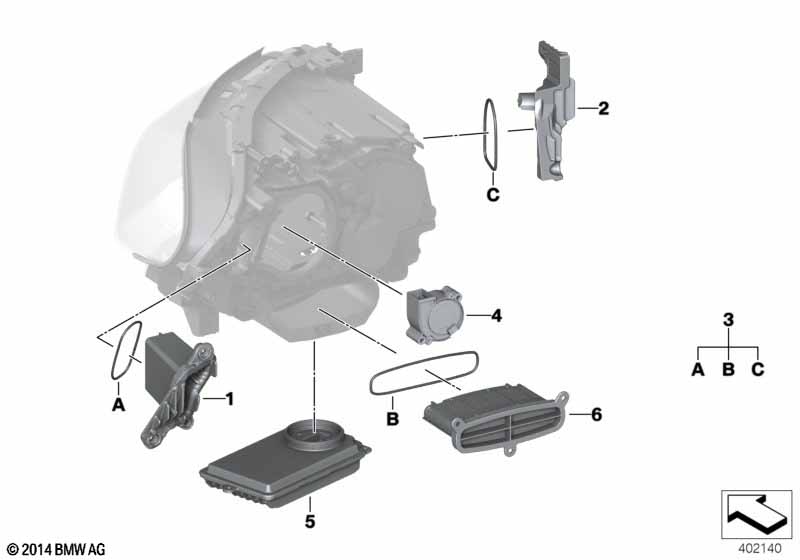Electronic parts, headlight, LED