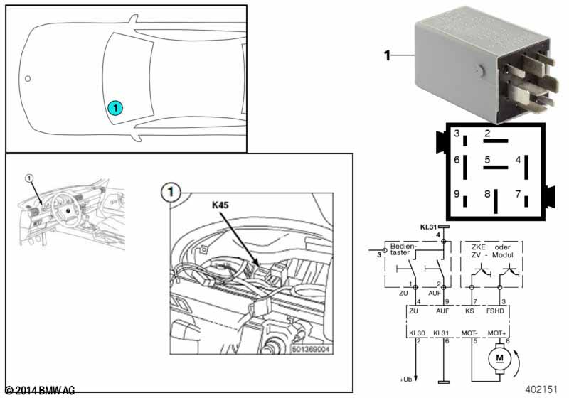 Relay, folding sunroof K45