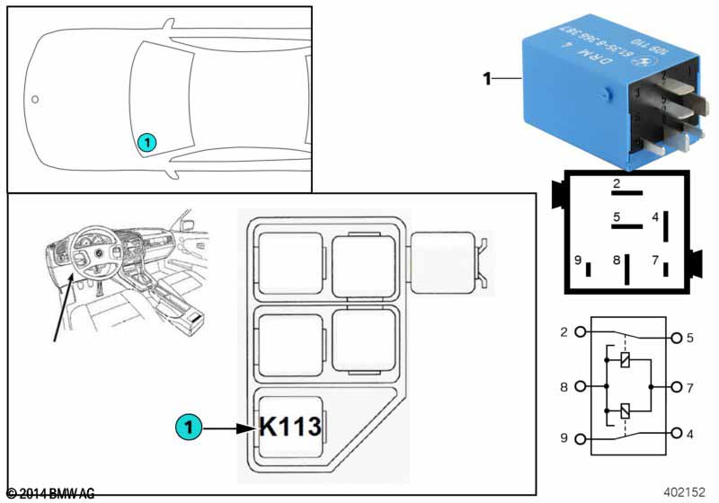 Relay, vent window K113
