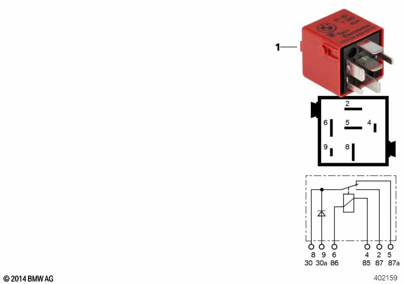 Relay, ABS main relay, tomatenrot