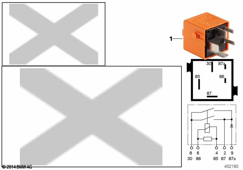 Relay, dual N/O, pastellorange
