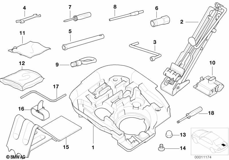 Genuine BMW 71121093476 E36 Articulated Car Jack, Steel (Inc. Z3) | Duco Car Parts UK Car Parts
