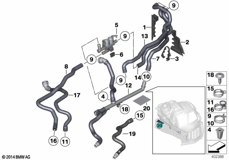Coolant hoses for auxiliary heater
