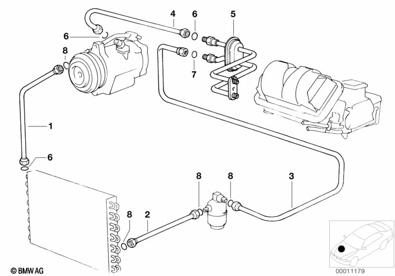 Genuine BMW 64538391166 E31 Suction Pipe Evaporator-Compressor (Inc. 840i) | Duco Car Parts UK Car Parts