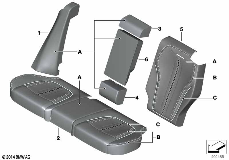 Genuine BMW 52207988453 F15 Cover Backrest, Leather, Rear Left INDIVIDUAL (Inc. X5) | ML Performance EU Car Parts