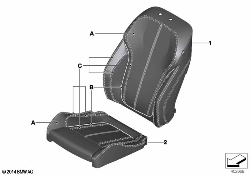 Genuine BMW 52107989253 F15 F16 Sports Seat Cover Leather INDIVIDUAL (Inc. X5 28iX, X6 35iX & X5 25d) | ML Performance EU Car Parts