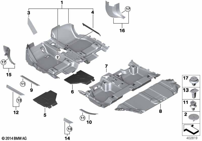Genuine BMW 51478262533 F10 F46 RR4 Clip, Grey (Inc. 220d, 528i & M550dX) | ML Performance UK Car Parts