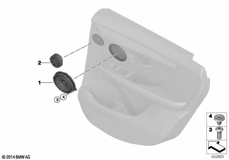 Single parts f rear door loudspeaker