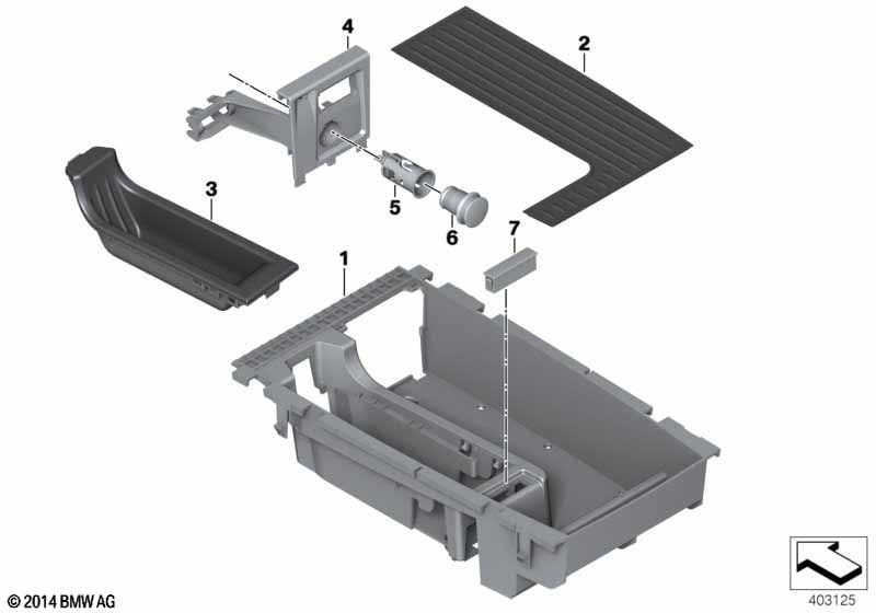 Storage tray, center console
