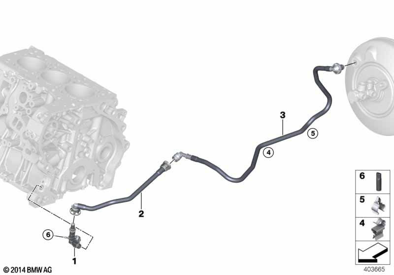 Vacuum line for brake booster