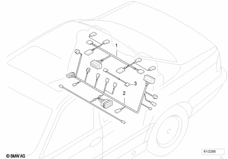 Rear seat wiring set