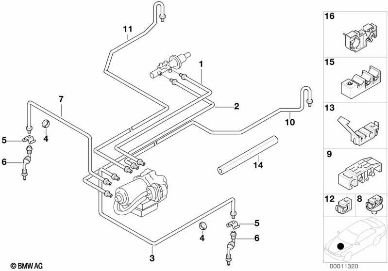 Brake pipe front ABS/ASC+T