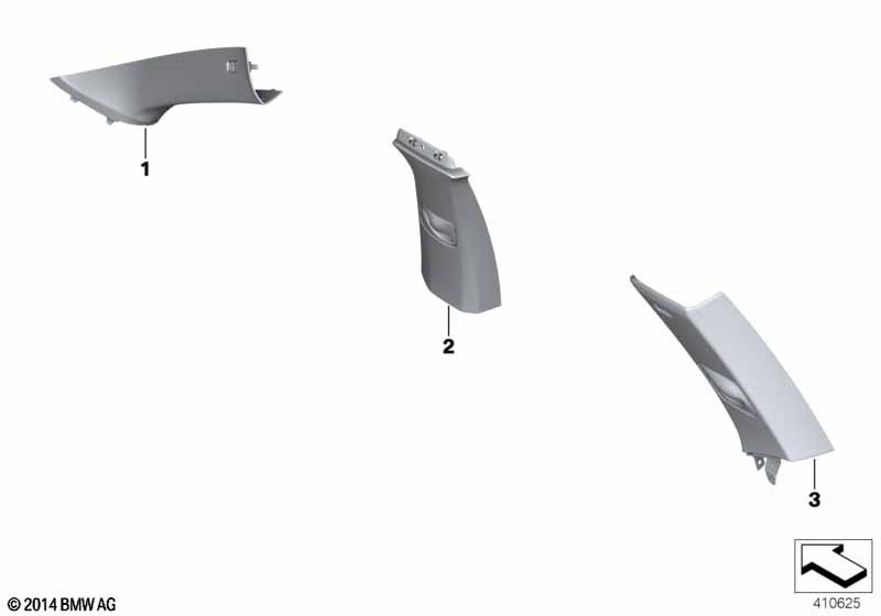 Genuine BMW 51437987035 F15 Cover Column C Left RAUCHWEISS (Inc. X5) | ML Performance EU Car Parts