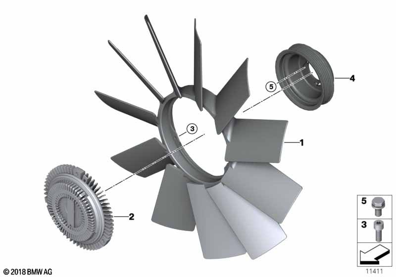 Cooling system-fan/fan coupling
