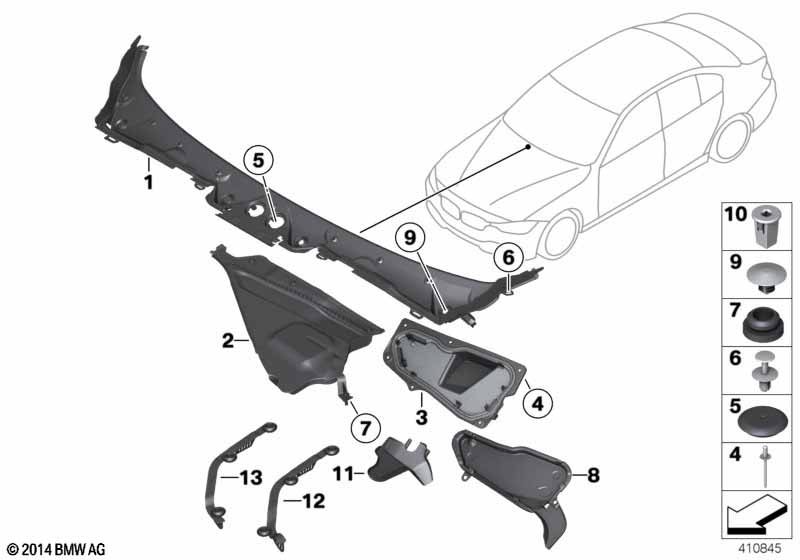 Trim, windshield cowl, outer