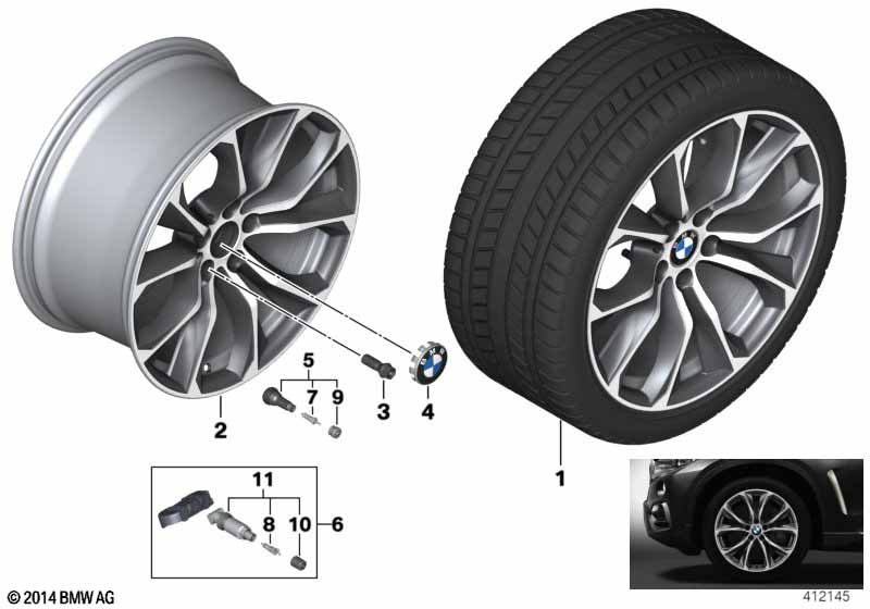 Genuine BMW 36116858878 F16 Light Alloy Rim 10JX20 ET:40 (Inc. X6 35i, X6 50iX & X6 30dX) | ML Performance EU Car Parts