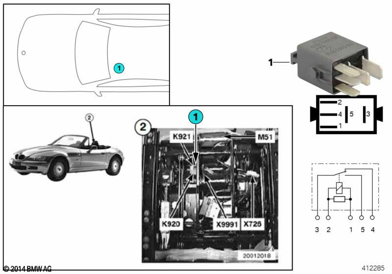 Relay driver seat frt-rear deactiv. K921