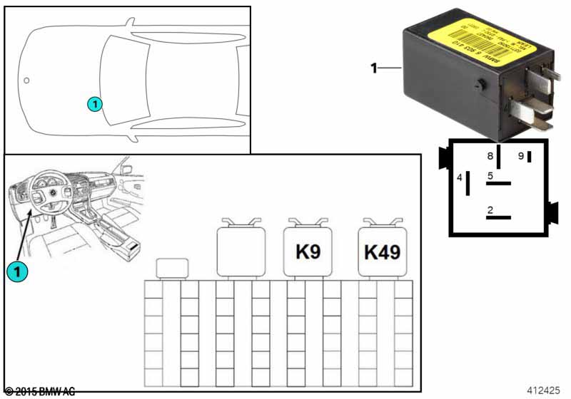 Relay, rear front lamp K49