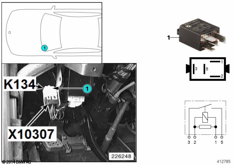 Relay for B-pillar lamps K134