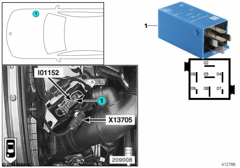 Relay for electric fan I01152
