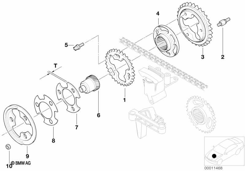 Valve train,timing chain,upper/outlet