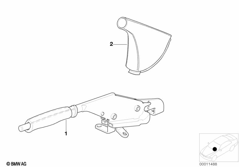 Individual handbrake lever and cover