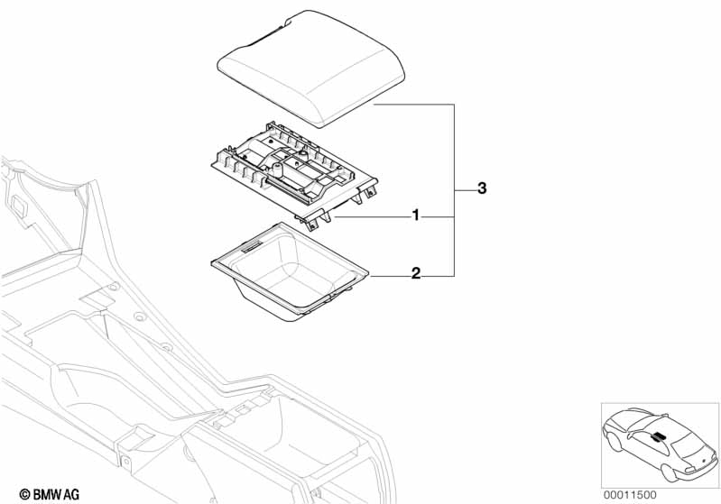 Individual center armrest