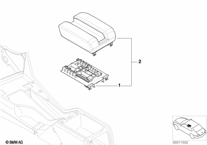 Individual center armrest for telephone