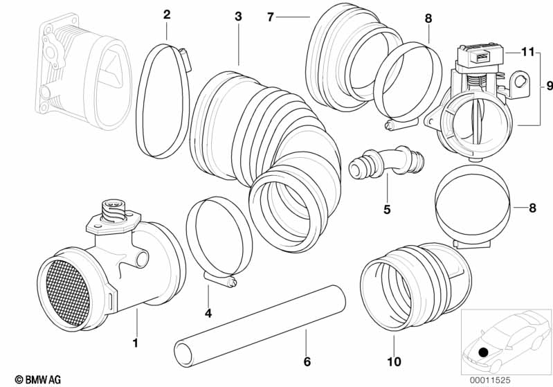 Mass air flow sensor/ASC