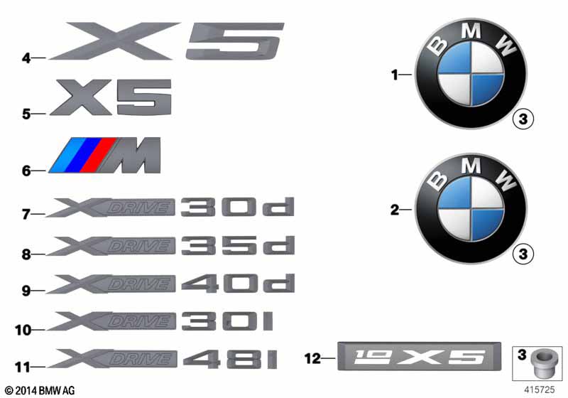 Genuine BMW 51147362481 E70 Label X DRIVE 48I (Inc. X5 4.8i) | ML Performance EU Car Parts