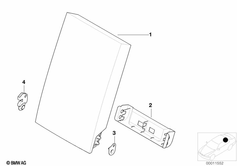 Genuine BMW 52208204630 E36 E46 Right Center Mounting Cover SCHWARZ (Inc. 320Ci, 330Ci & M3) | ML Performance EU Car Parts