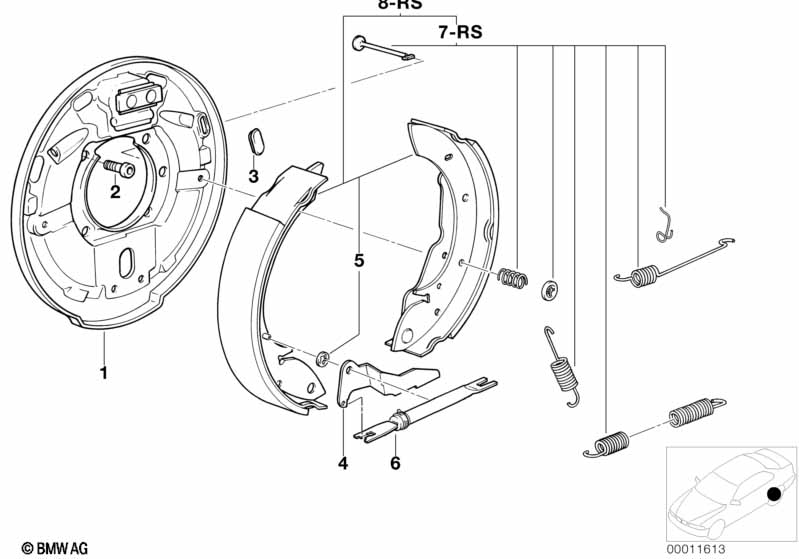Genuine BMW 34219067127 E36 Repair Kit Brake Shoe With Springs (Inc. 318tds, 316i & 316g) | ML Performance UK Car Parts