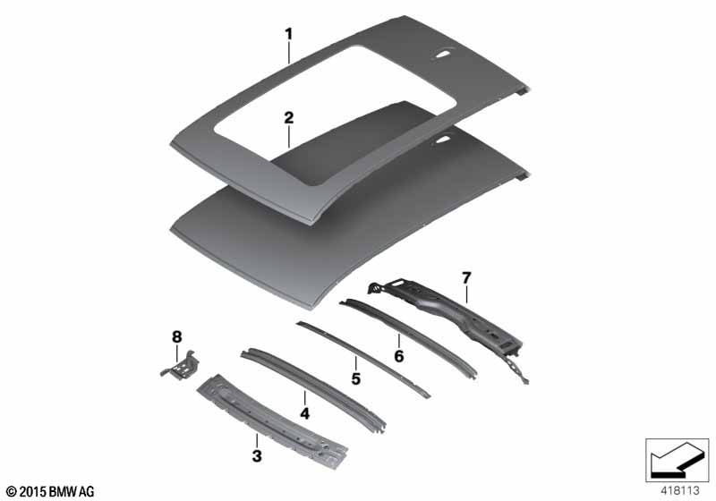 Genuine BMW 41007436169 F48 Rear Roof Bow (Inc. X1 16d, X1 28iX & X1 25iX) | ML Performance UK Car Parts