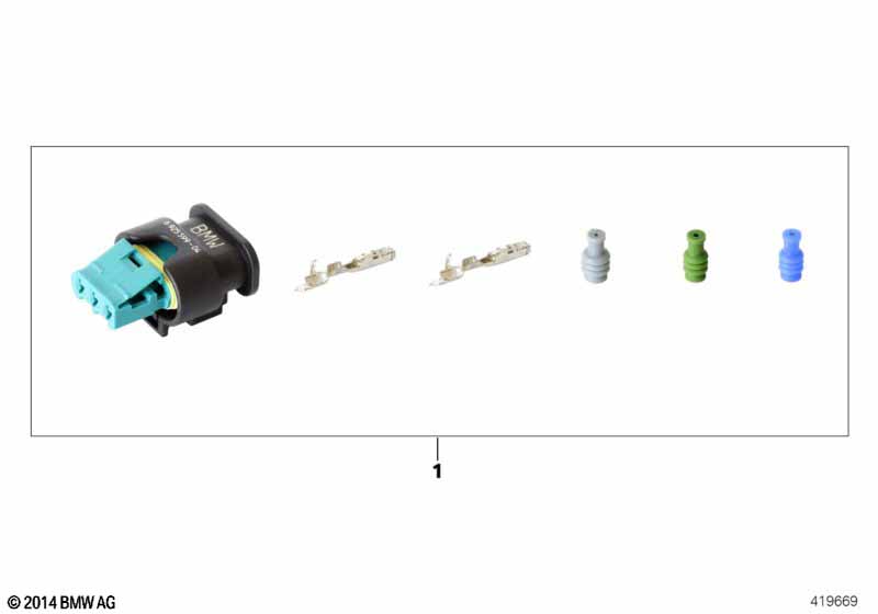 Repair kit for socket housing, 3-pin