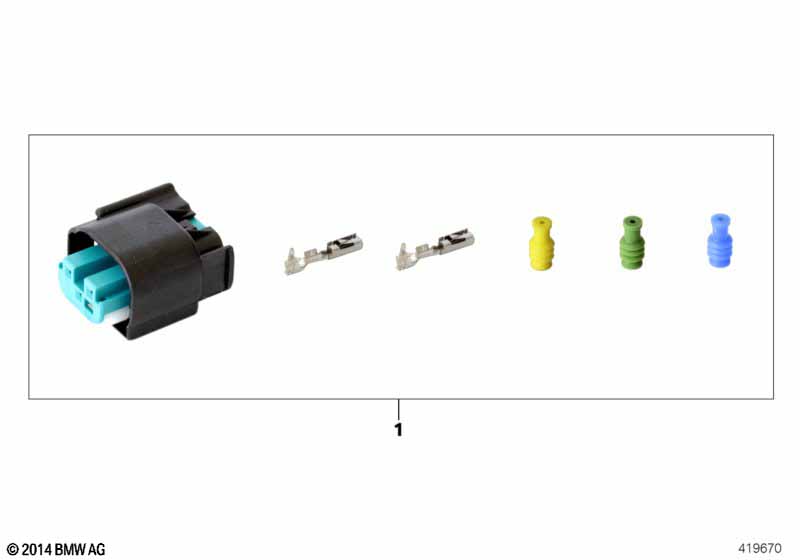 Repair kit for socket housing, 3-pin