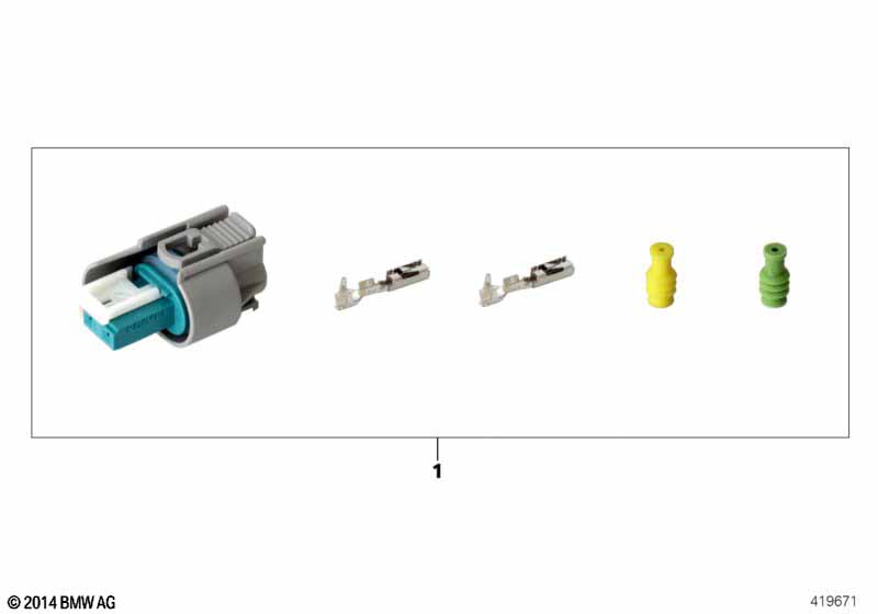 Repair kit for socket housing, 2-pin