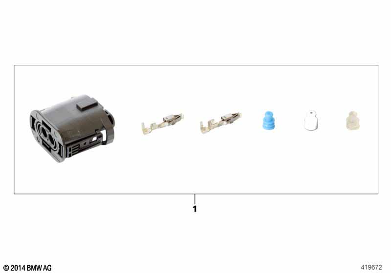 Repair kit for socket housing, 2-pin