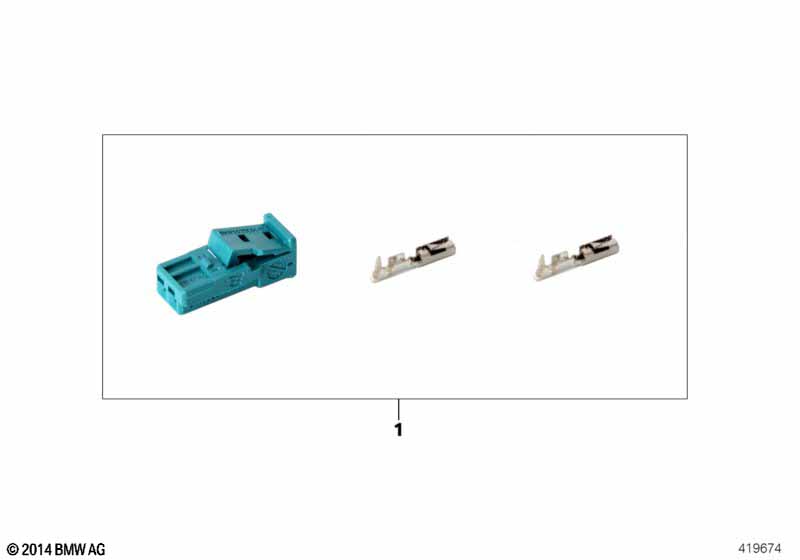 Repair kit for socket housing, 2-pin