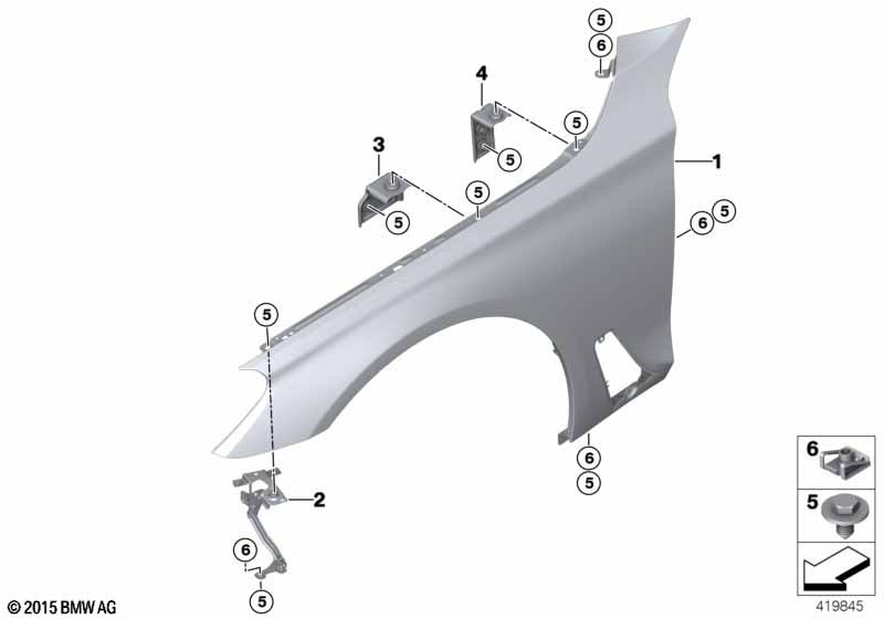 Genuine BMW 41007443688 G30 G31 Side Panel, Aluminum, Front Right (Inc. 520i 1.6, 518d & 530i) | ML Performance UK Car Parts