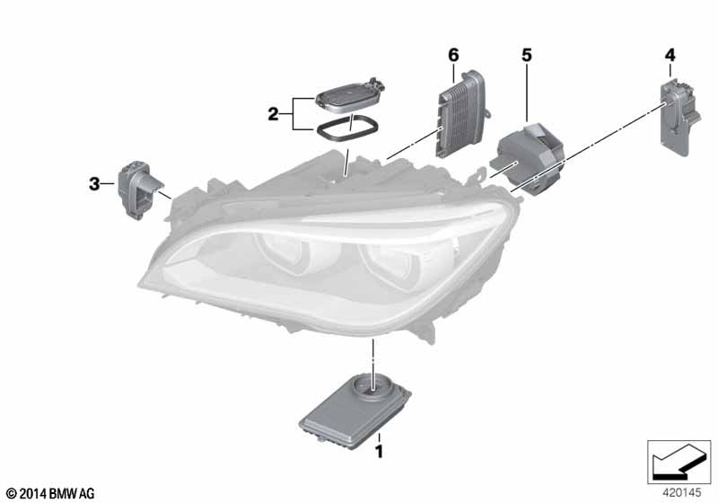 Single parts, headlight LED