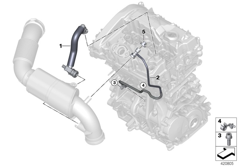 Genuine BMW 11157621015 F55 F45 Vent Pipe (Inc. M135iX, X2 20iX & Cooper SE ALL4) | ML Performance UK Car Parts