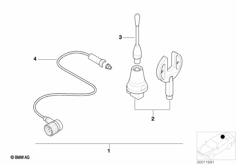 Install.kit, telephone roof antenna