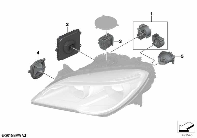 Electronic parts, headlight, LED