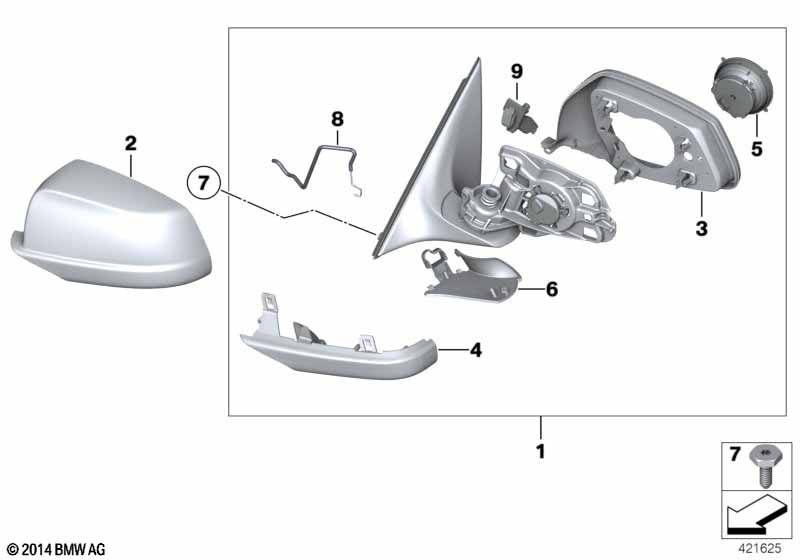 Genuine BMW 51167283442 F12 F13 Outside Mirror W/Out Glass Heated Right (Inc. 640d, 650i & 640dX) | ML Performance EU Car Parts