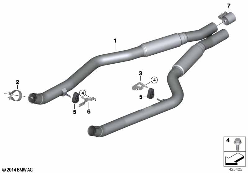 Exhaust system, front