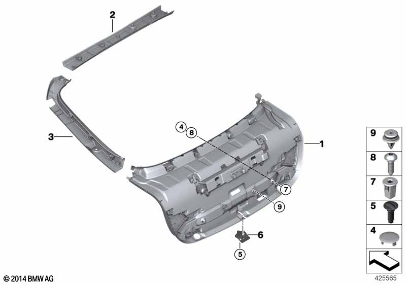 Trunk lid trim panel